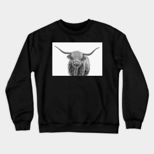 Highlander Hairy Cow In Black And White Crewneck Sweatshirt